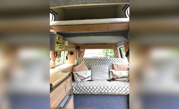 Blue – Volkswagen campervan met 4 slaapplaatsen uit 1986