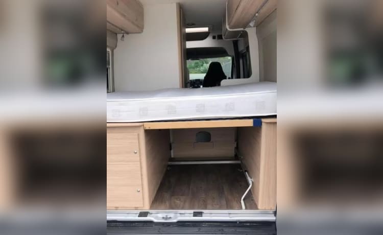 Harrie – Sleek and fresh 2 person Peugeot bus from 2015 with awning