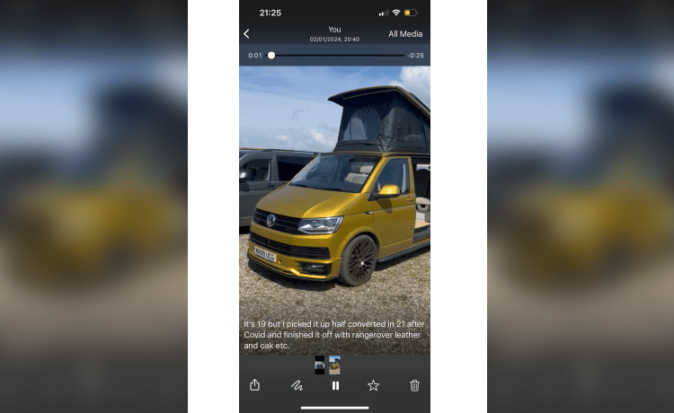 Goldbug – Volkswagen Wohnmobil mit 4 Schlafplätzen aus dem Jahr 2019