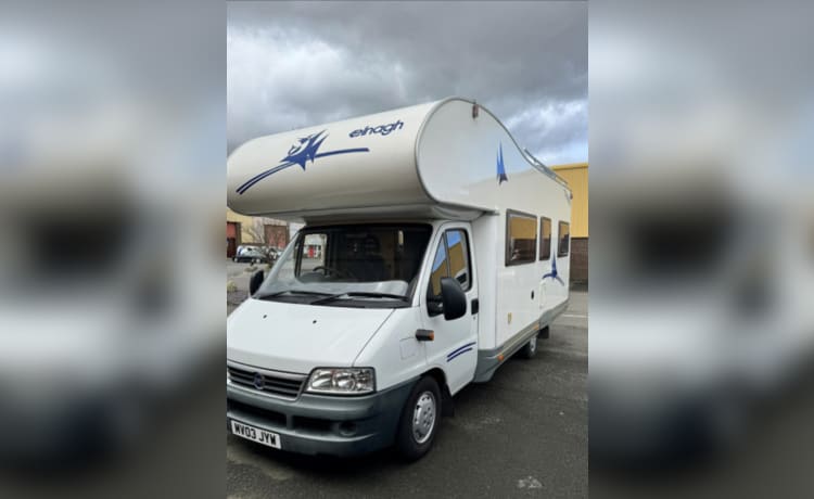 Kelpie king – Fiat Ducato Elnagh mit 6 Schlafplätzen