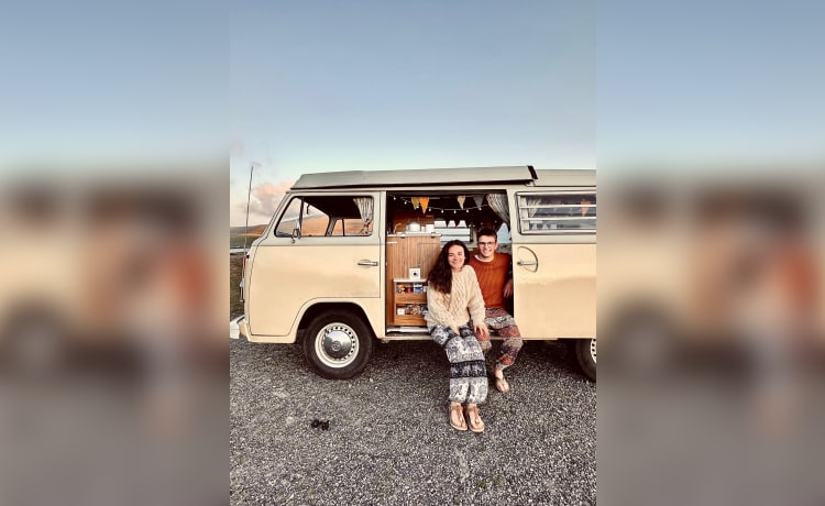 Daisy – Uno splendido camper classico VW a noleggio, con sede nel sud-ovest della Scozia