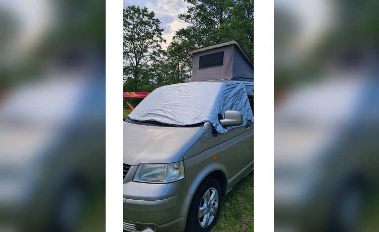 Goldie – Volkswagen T5 2 slaapplaatsen 5 zitplaatsen