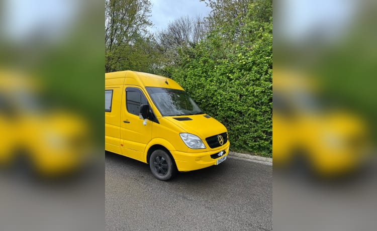 Big Yellow Campervan – 3 berth Mercedes-Benz Camper Insurance Included 