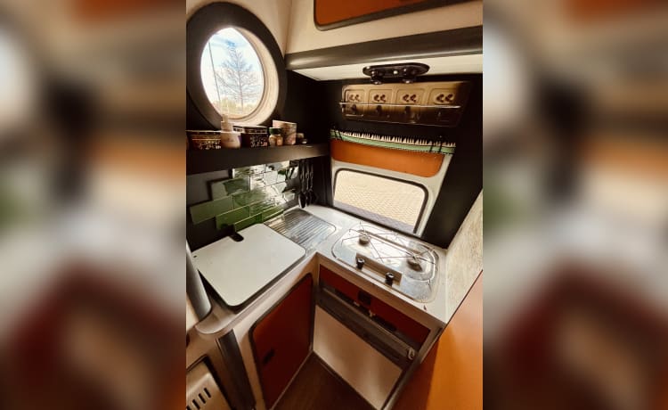 Tina – Retro Hippie Ford Transit Camper Benzin