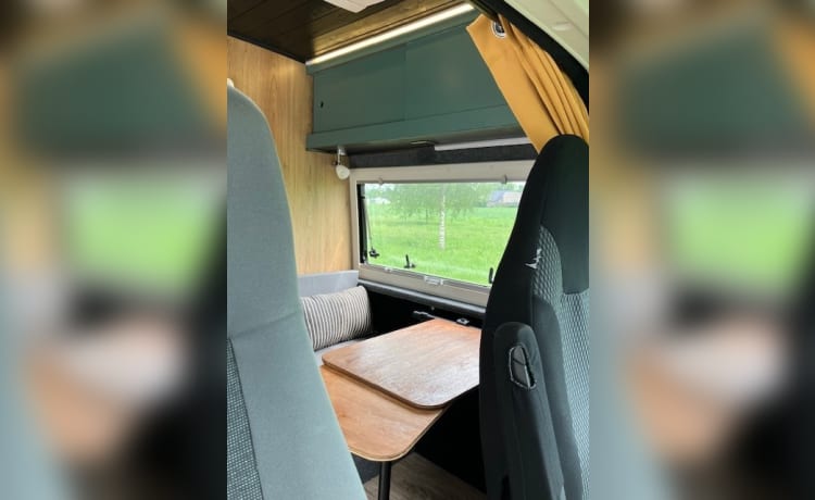 Heunie 1 – Beautiful bus camper with 2 lengthwise beds