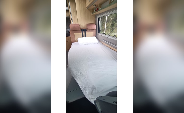 Avanti La Strada – Luxury Bus Camper | 4 sitting/3 sleeping | Kitchen/Toilet/Motorcycle air conditioning/Bicycle carrier