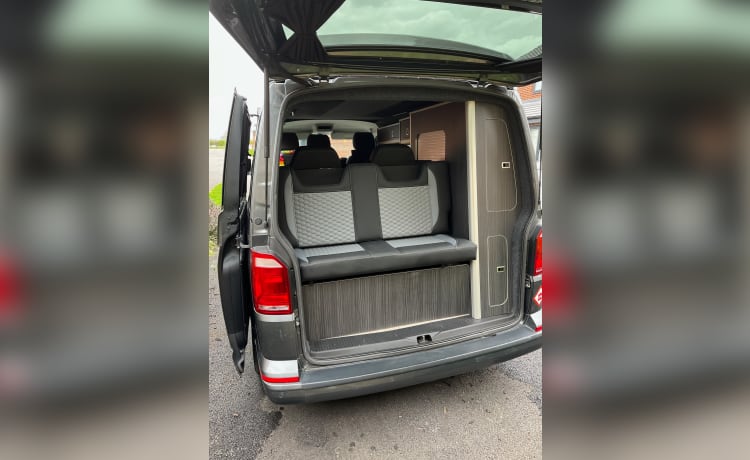 T6 Travis – Volkswagen T6 Transporter-Wohnmobil mit 4 Schlafplätzen, Baujahr 2019