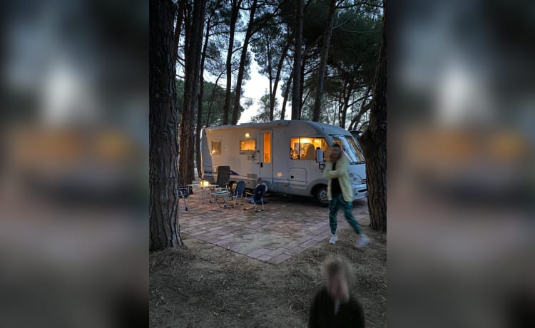 Onze ruime en lichte 4 p Bürstner integraal camper