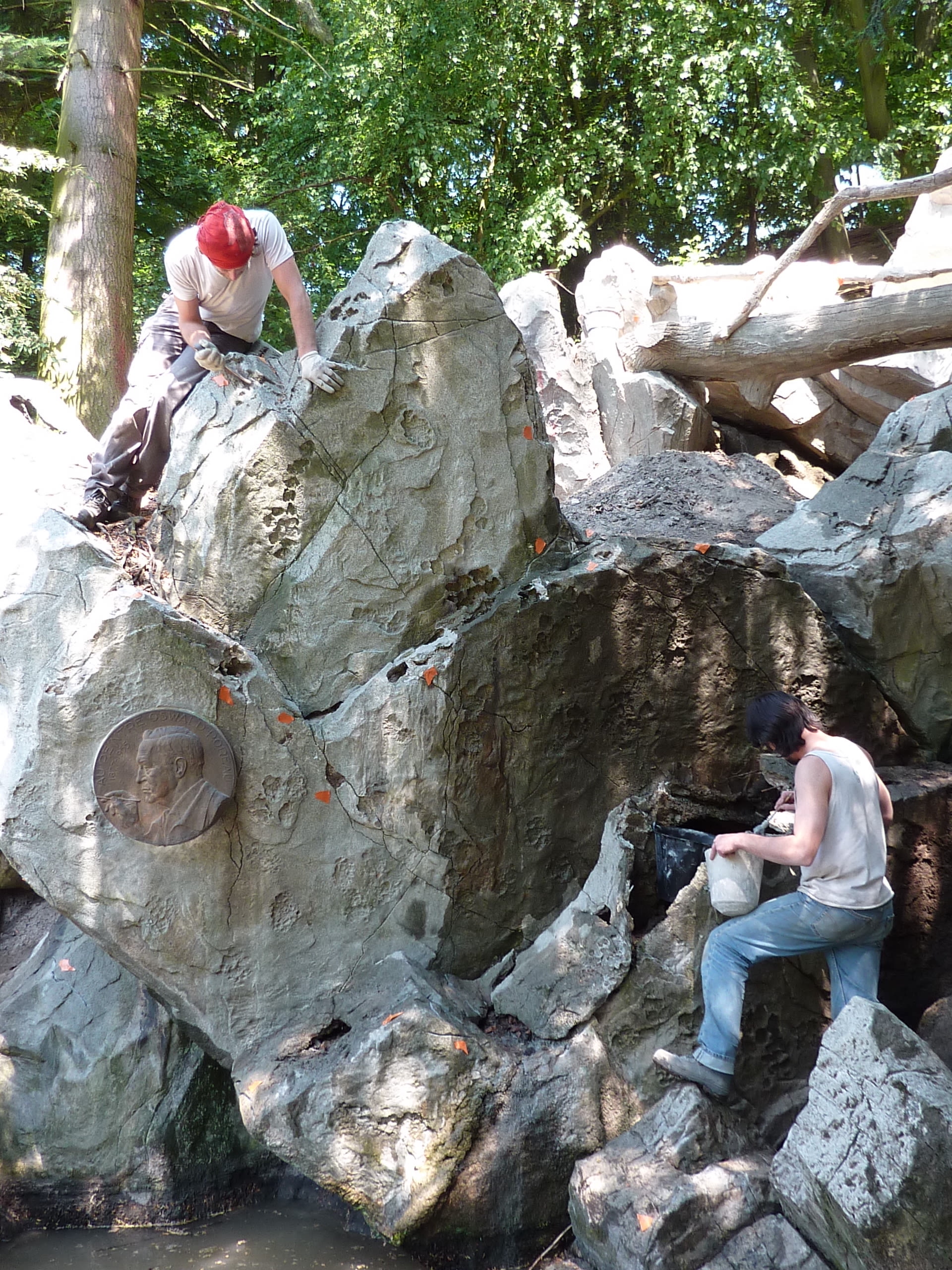 Restauration de rocailles de ciment