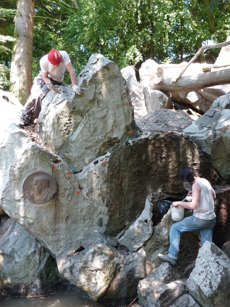 Restauration de rocailles de ciment
