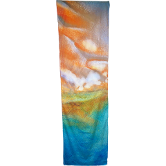 large scarf, art scarf, blue