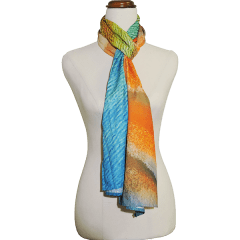 large scarf, art scarf, blue