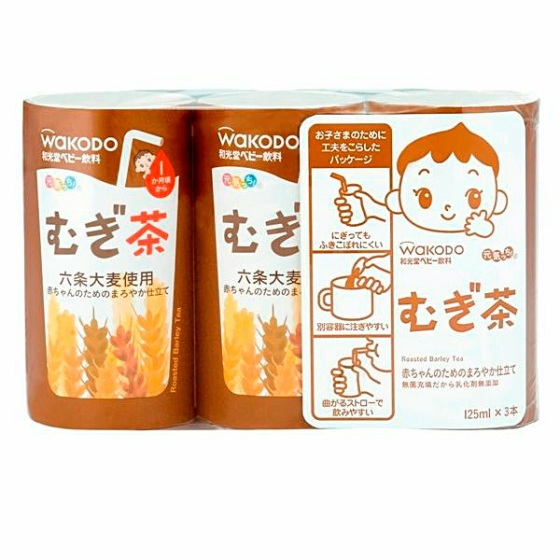 【1ヶ月頃～】　和光堂 元気っち 麦茶 125ml×3本