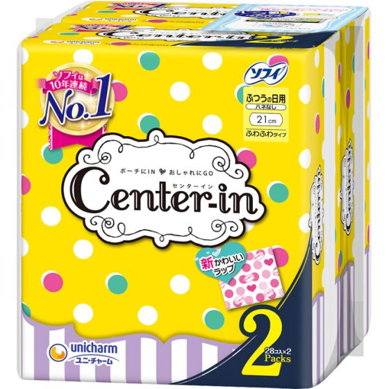 センターイン ふわふわタイプ ふつうの日用（羽なし 21cm）28個入×2