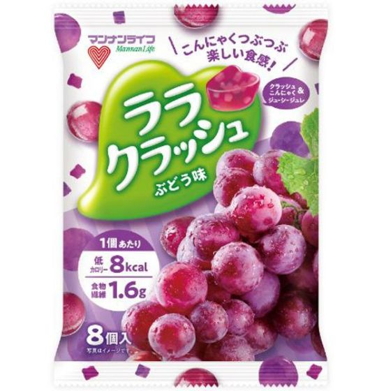 マンナンライフ 蒟蒻畑 ララクラッシュ ぶどう味 24g×8個