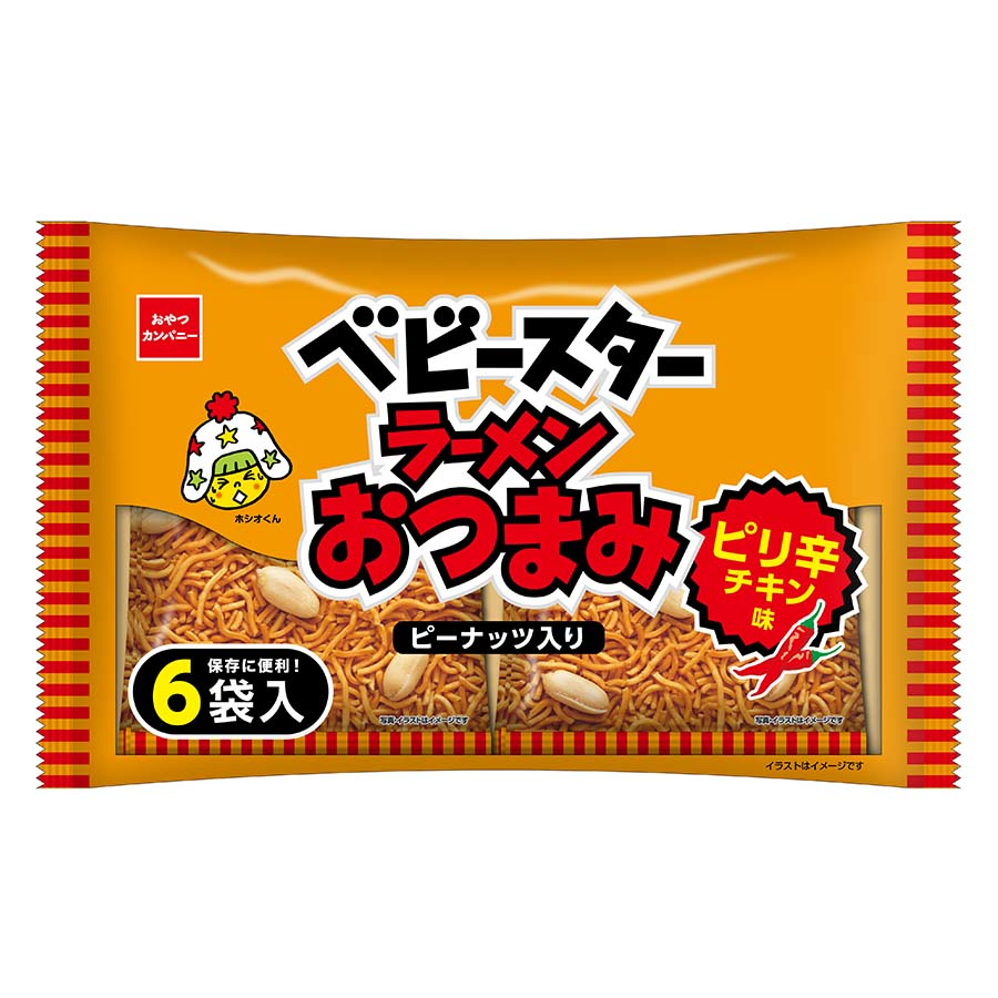 おやつ　ベビスタラーメンおつまみピリ辛チキン　６袋　１３８ｇ