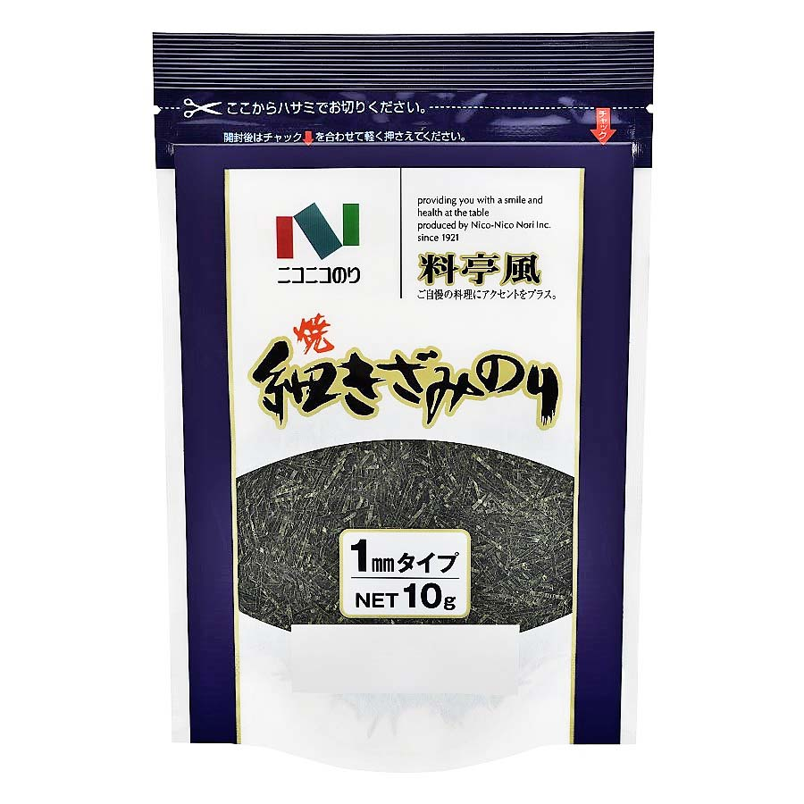 ニコニコのり　料亭風　焼細きざみのり１ｍｍタイプ　１０ｇ