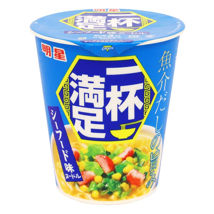 明星　一杯満足　シーフード味ヌードル　６１ｇ