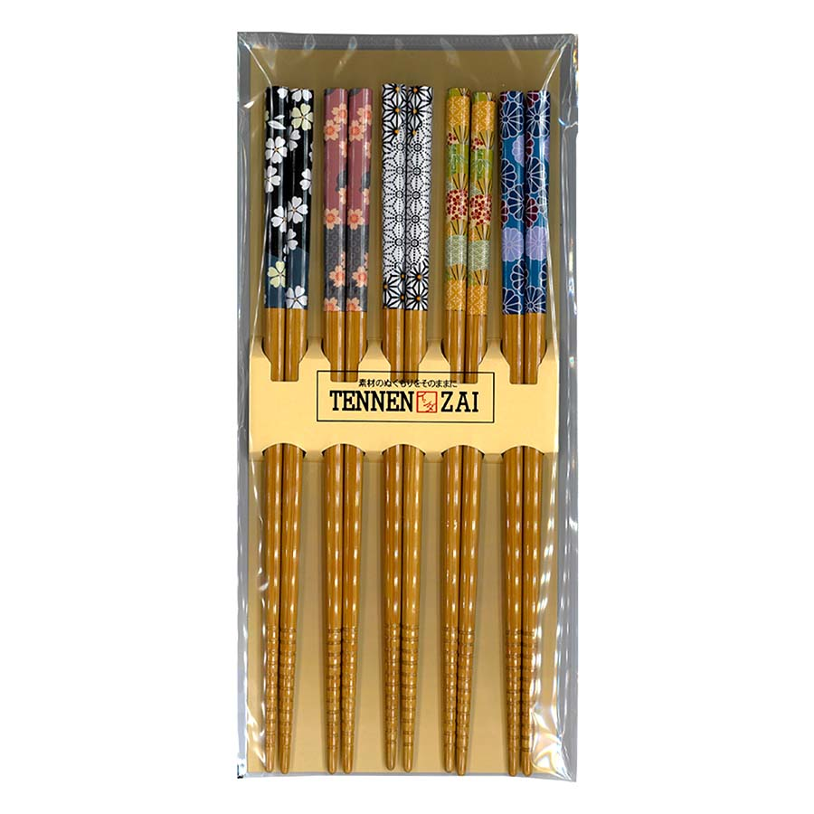 イシダ　客用箸　すす竹春夏秋冬２２．５ｃｍ　５膳組　日本製