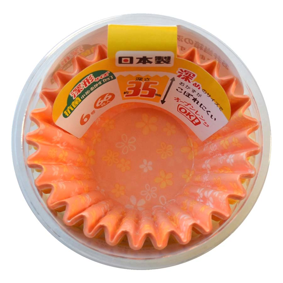ヒロカ産業　抗菌小花カップ　深形６号　６６枚入