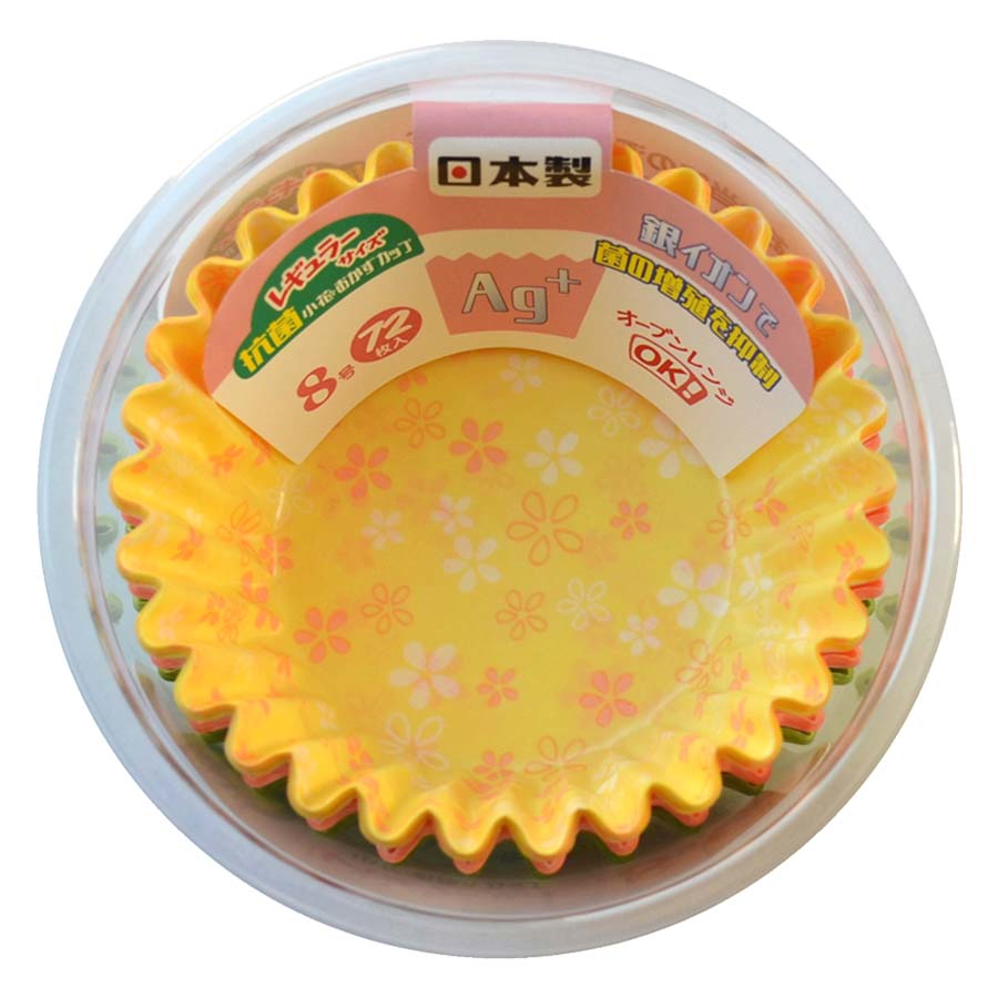 ヒロカ産業　抗菌小花おかずカップ　８号　７２枚入