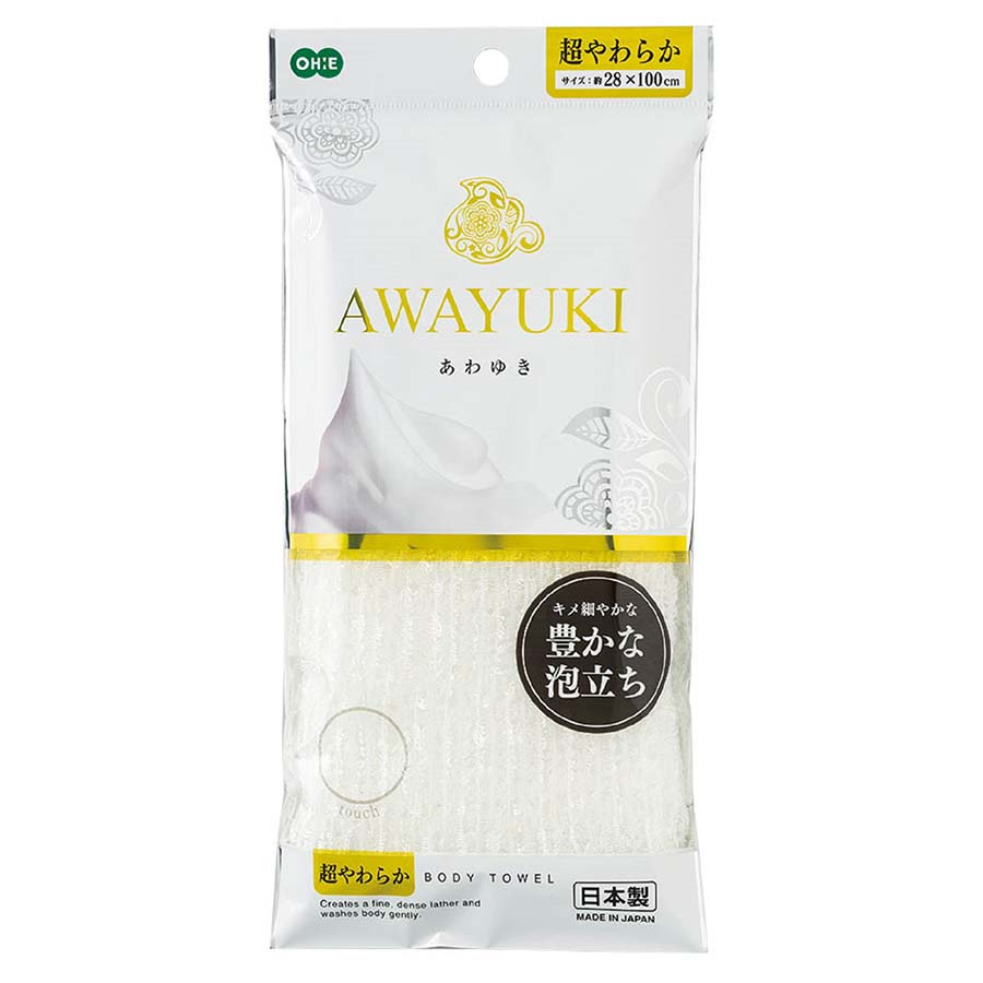 オーエ　あわゆき　ナイロンタオル　超やわらか