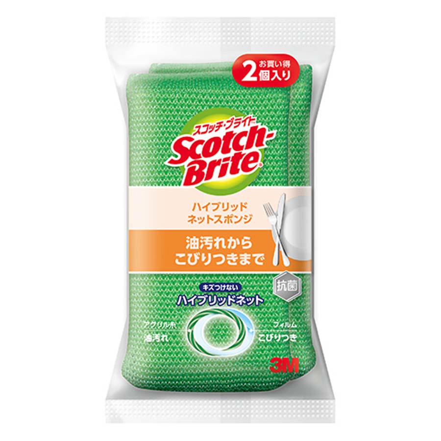 ３Ｍ　スコッチブライトハイブリットネットスポンジＧ　２個