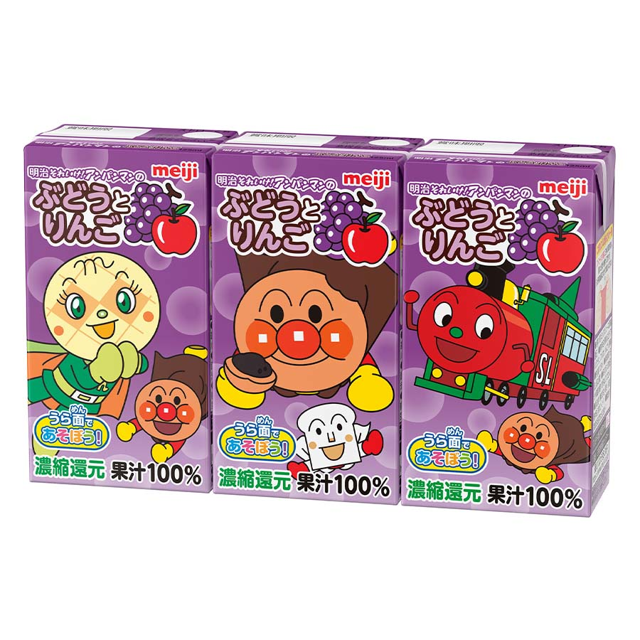 明治　それいけ！アンパンマンのぶどうとりんご　１２５ｍｌ×３