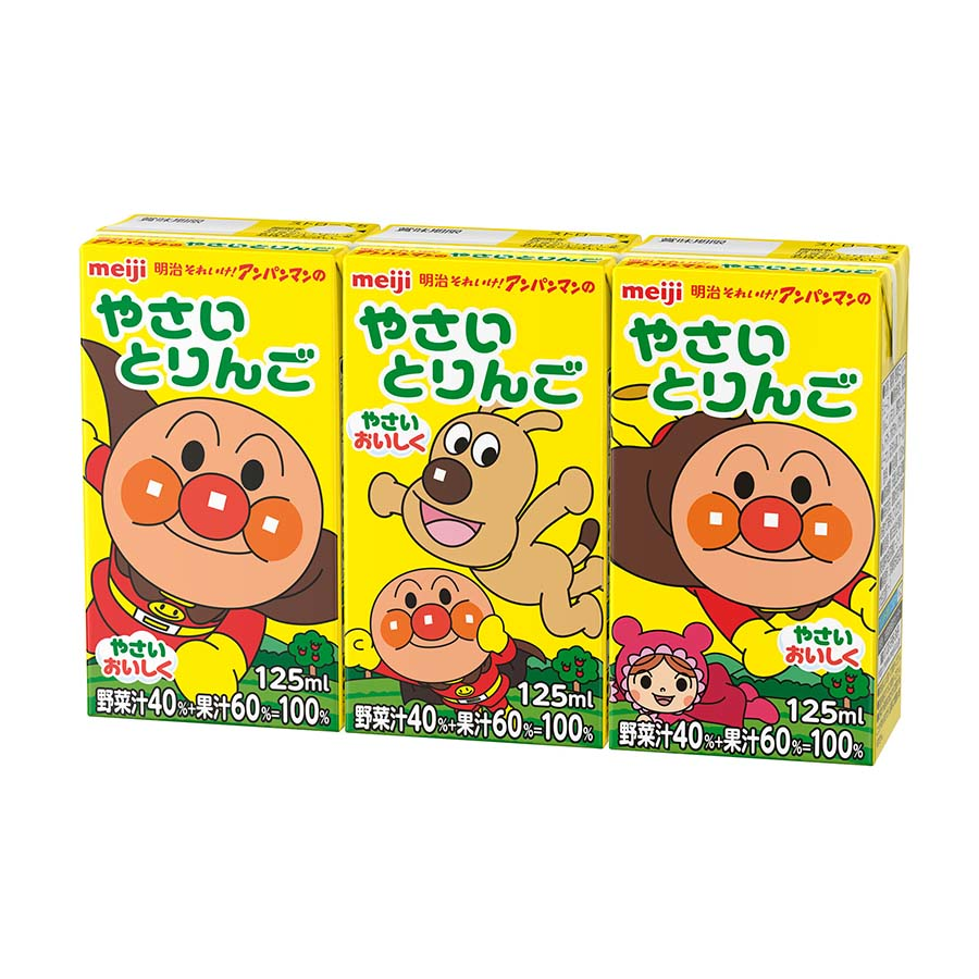 明治　それいけ！アンパンマンのやさいとりんご　１２５ｍｌ×３