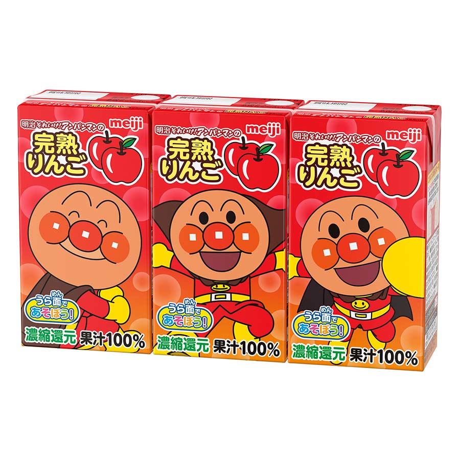 明治　それいけ！アンパンマンの完熟りんご　１２５ｍｌ×３