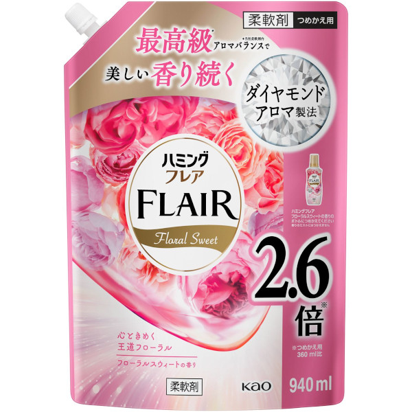 花王 ﾊﾐﾝｸﾞ ﾌﾚｱ ﾌﾛｰﾗﾙｽｳｨｰﾄの香り つめかえ用 ｽﾊﾟｳﾄﾊﾟｳﾁ 940ml