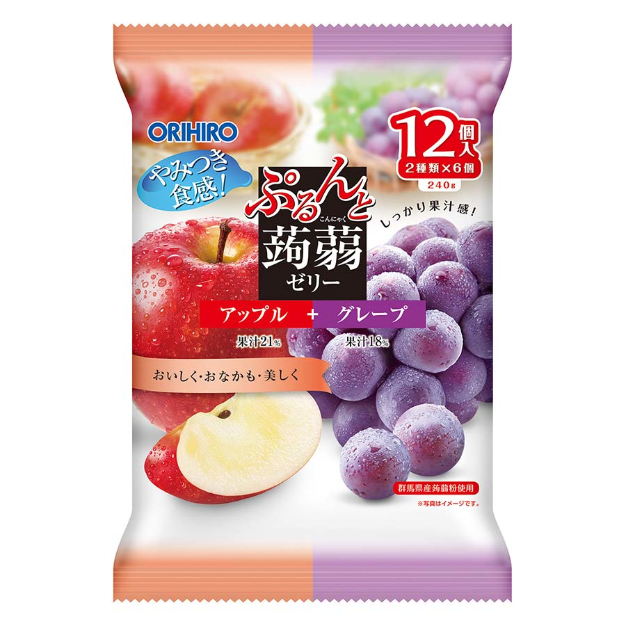 オリヒロ　ぷるんと蒟蒻ゼリー　アップル＋グレープ　１２個