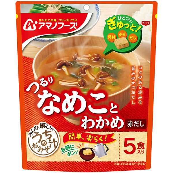 アサヒグループ食品 うちのおみそ汁 なめことわかめ赤だし 5食入り 28.5g