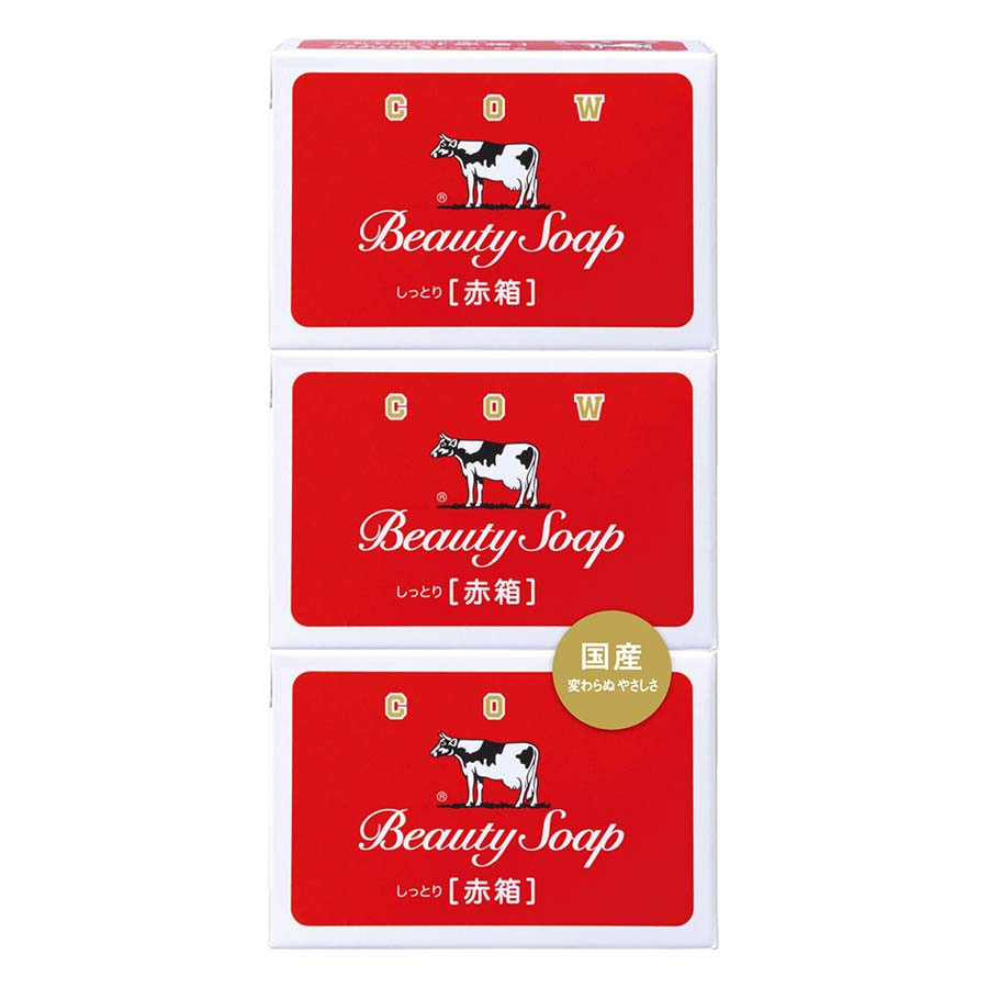 牛乳石鹸　ＣＯＷ　Ｂｅａｕｔｙ　Ｓｏａｐしっとり赤箱３個入