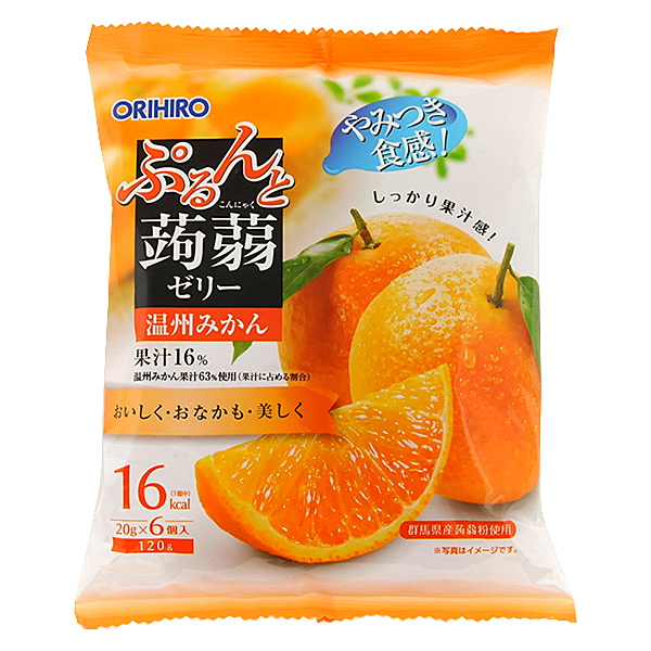 オリヒロ プランデュ ぷるんと蒟蒻ゼリーパウチ 温州みかん 6個
