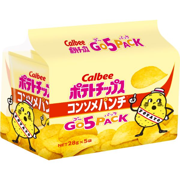 カルビー ポテトチップスコンソメパンチゴー 28g×5袋