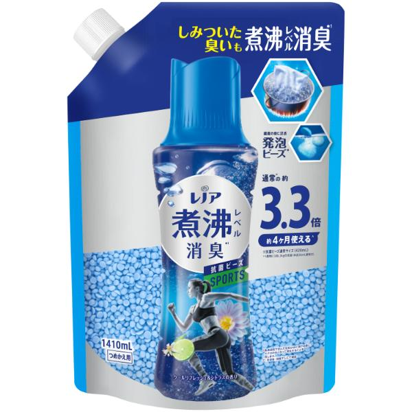 ﾚﾉｱ 煮沸消臭ﾚﾍﾞﾙ 抗菌ﾋﾞｰｽﾞ ｽﾎﾟｰﾂ ｸｰﾙﾘﾌﾚｯｼｭ&ｼﾄﾗｽ 詰替1410ml