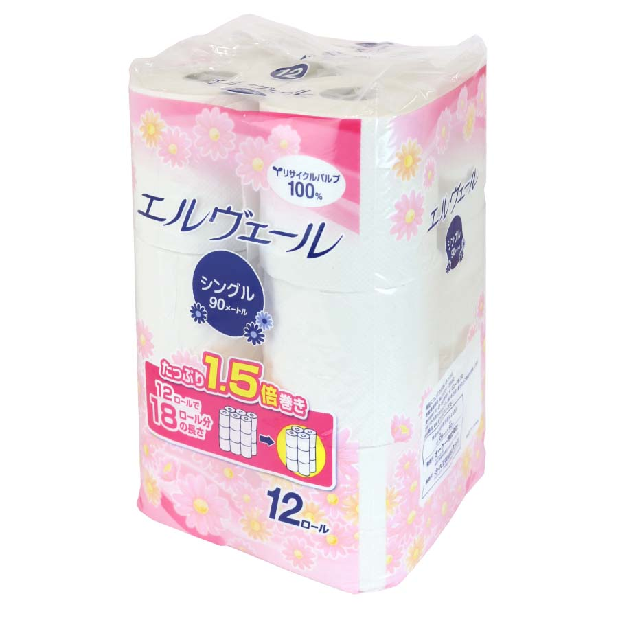 エルヴェールトイレットペーパーコンパクト１２ロールシングル