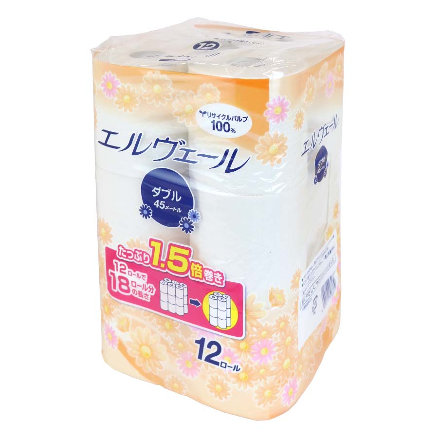 エルヴェールトイレットペーパーコンパクト１２ロールダブル