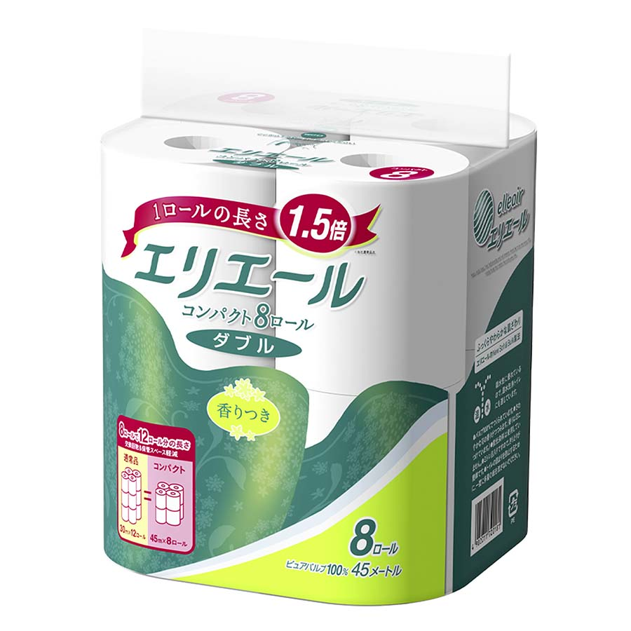 エリエール　トイレットティシューコンパクト　８ロールダブル