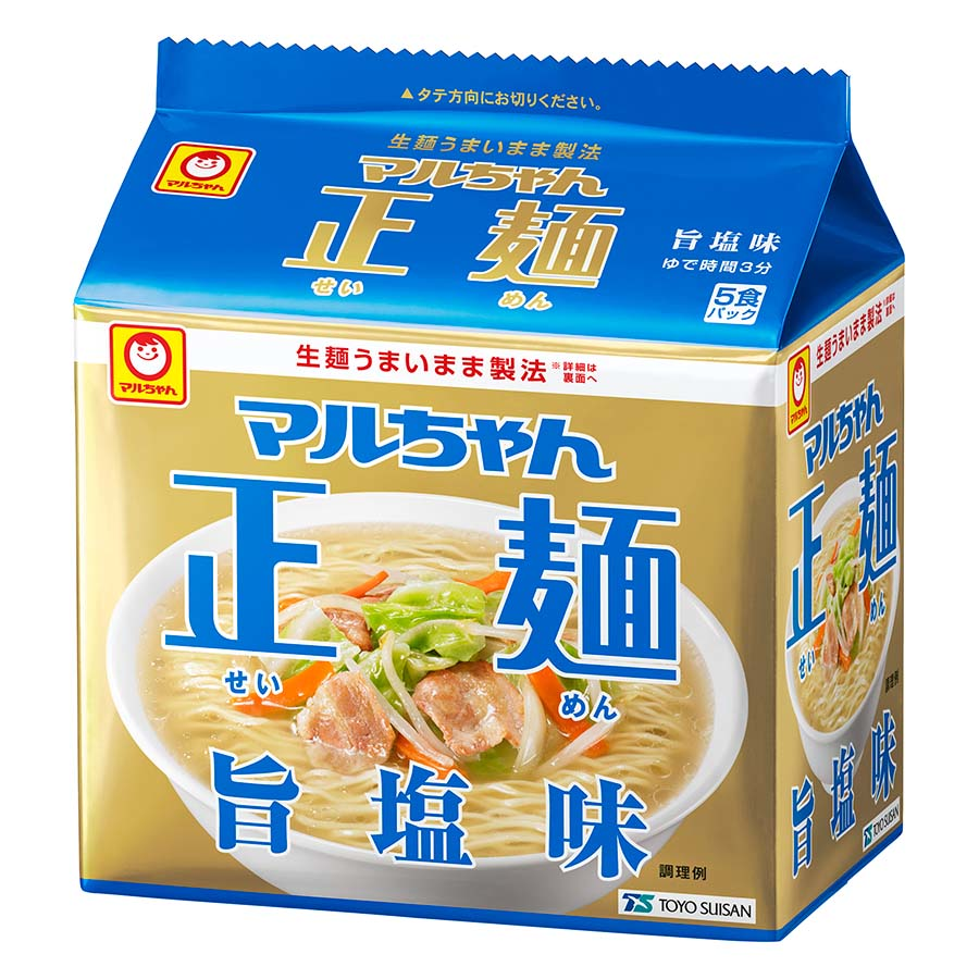 マルちゃん　正麺　旨塩味　１１２ｇ×５食パック