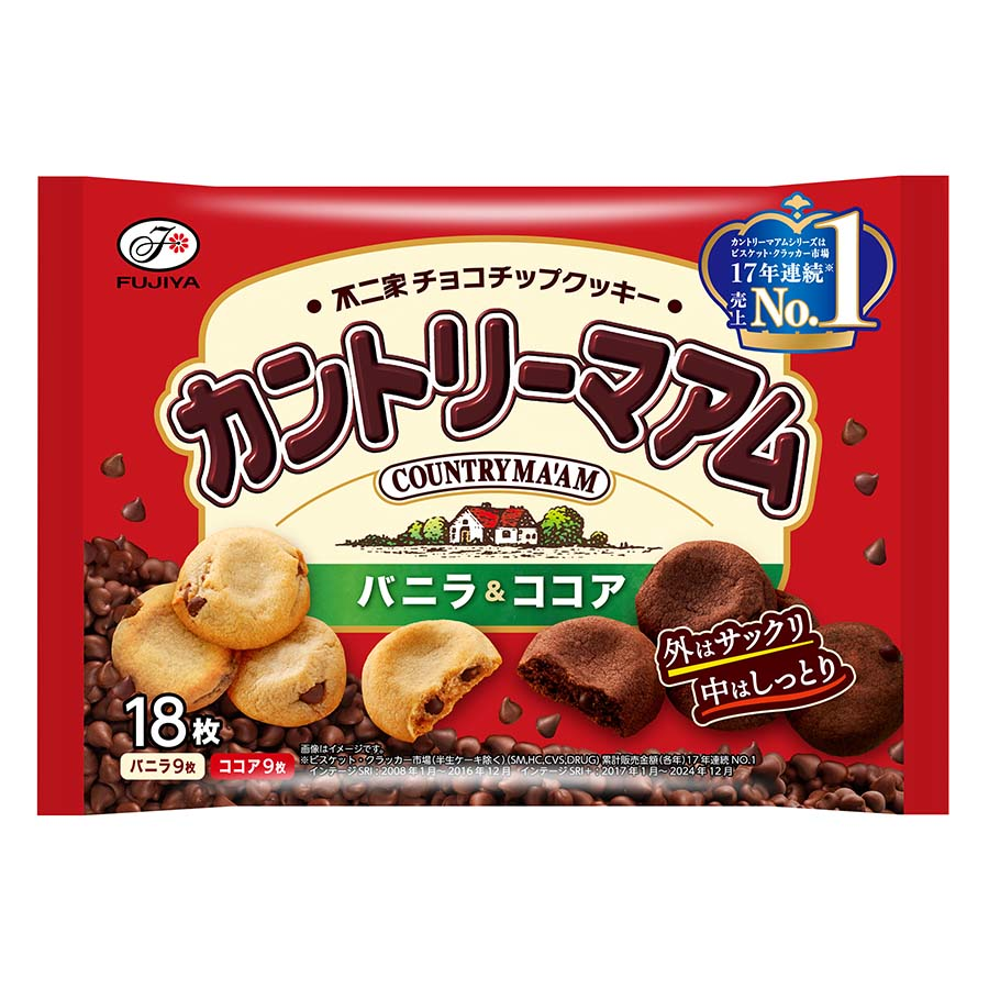 不二家　カントリーマアム　バニラ＆ココア　１８枚
