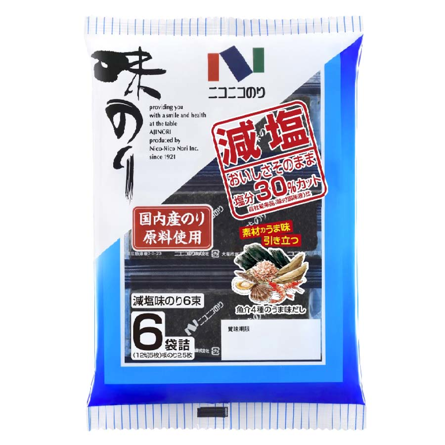 ニコニコのり　減塩　味のり　６束