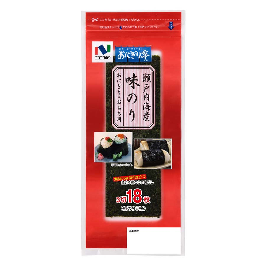 ニコニコのり　瀬戸内海産　味のり　３切１８枚