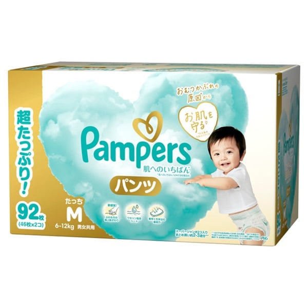 【ケース販売】【パンツ】P＆G パンパース はじめての肌へのいちばん Mたっち 92枚