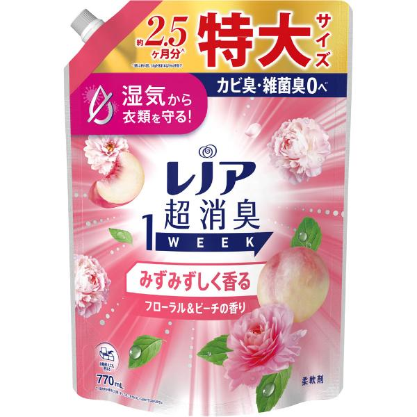 P＆G レノア 超消臭1WEEK みずみずしく香るフローラル＆ピーチの香り 詰替用 特大 770ml