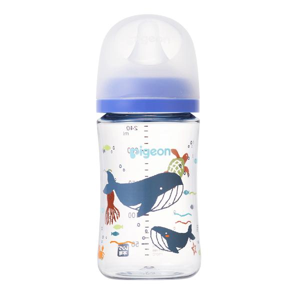 【3ヶ月～】ピジョン 母乳実感 哺乳びん T‐Ester プラスチック製 Sea 240ml