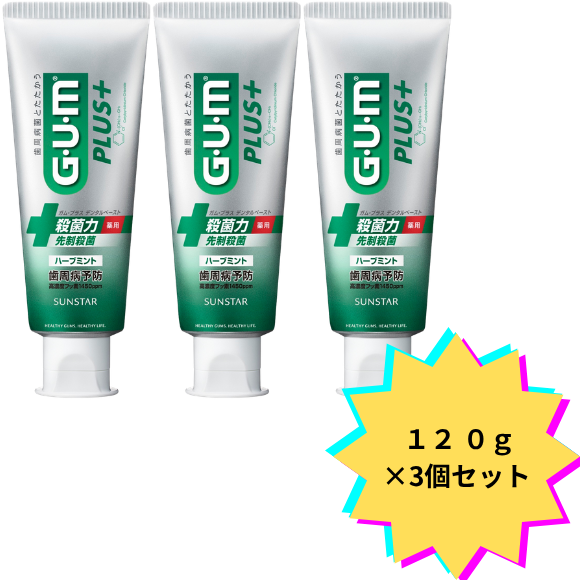 【3個セット】ＧＵＭプラス デンタルペースト ハーブミント１２ ０ｇ