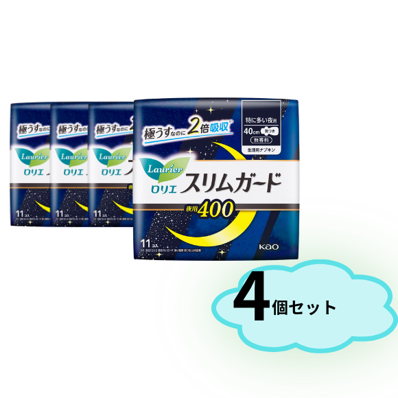 【4個セット】ロリエスリムガード　特に多い夜用４００　１１個