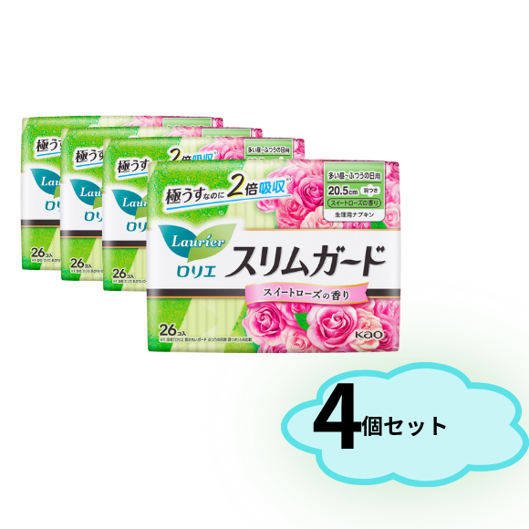 【4個セット】ロリエスリムガードローズ　多い昼～ふつうの日　２６個入